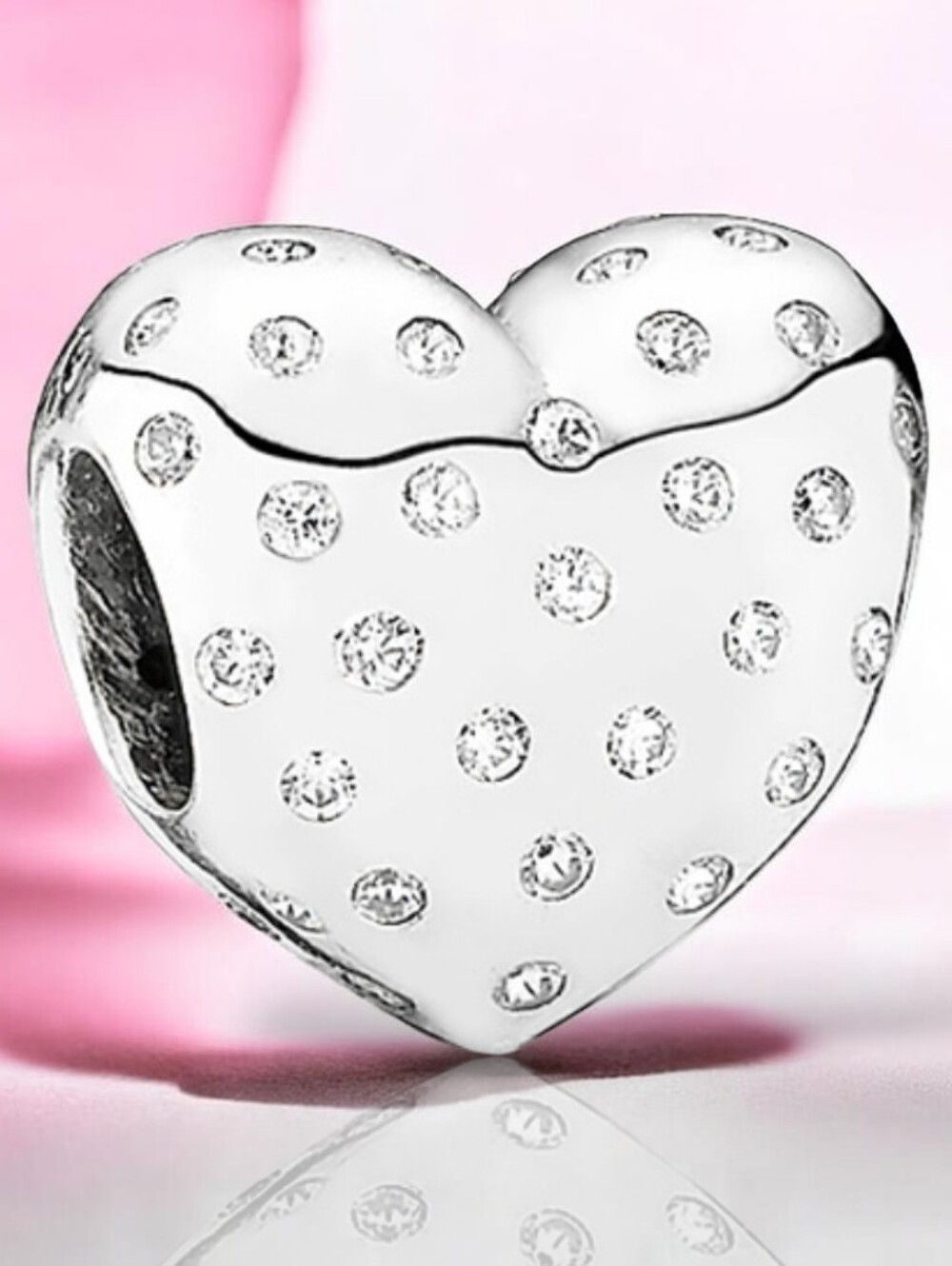 PANDORA Sterling Silver Sparkle Of Love Bead Charm With Clear CZ Retired
